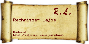 Rechnitzer Lajos névjegykártya